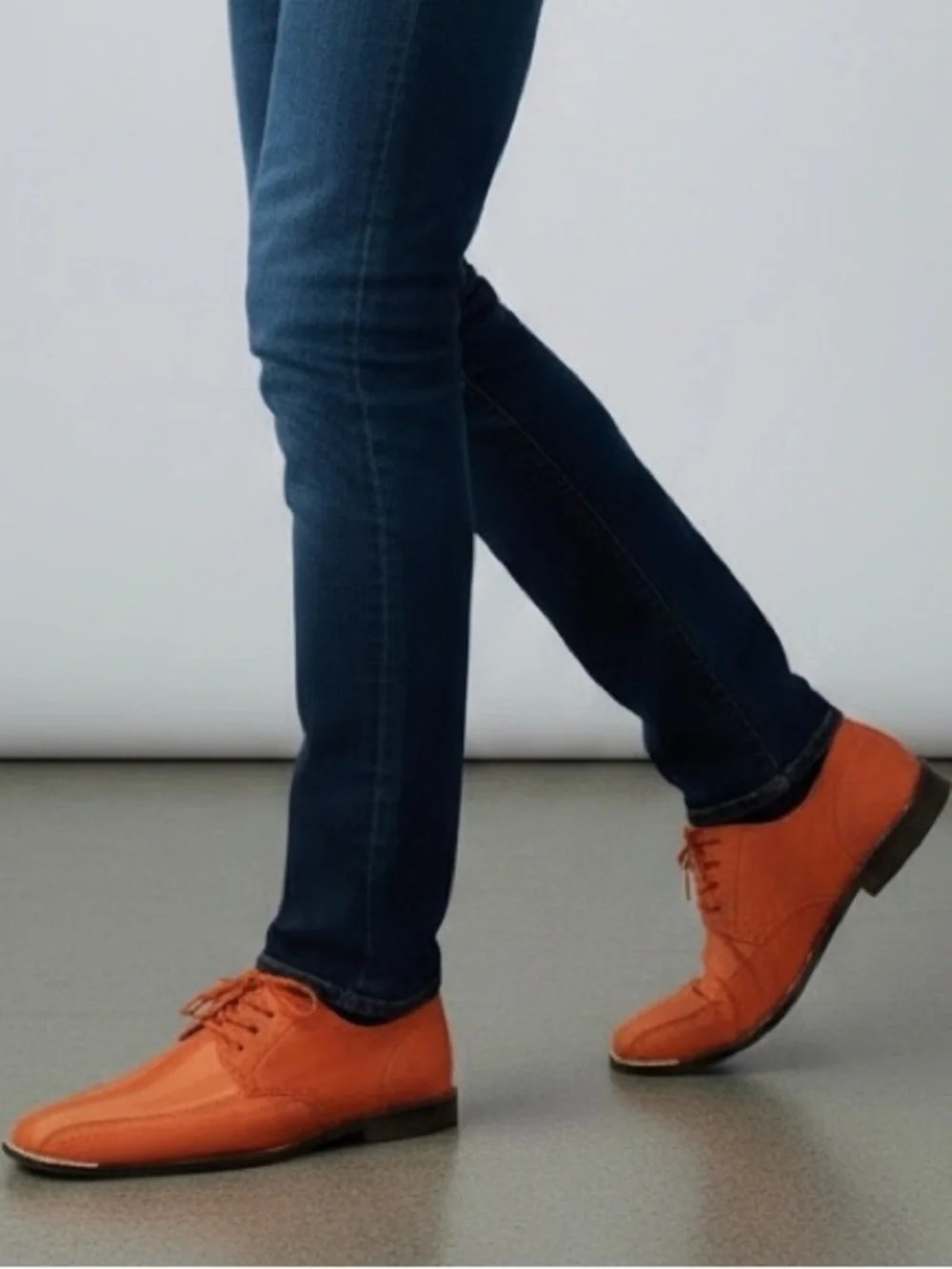 Viotti Orange Men's Lace-Up Derby Shoes